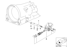 A4S270R/310R шток/переключ.КПП для BMW E46 316i 1.9 M43 (схема запасных частей)