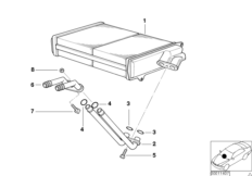 Нагревательный элемент кондиционера для BMW E36 318ti M42 (схема запасных частей)