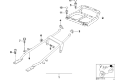 Комплект багажника для BMW 259S R 1100 RS 93 (0411,0416) 0 (схема запасных частей)