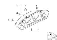 комбинация приборов для BMW Z3 Z3 1.8 M43 (схема запасных частей)