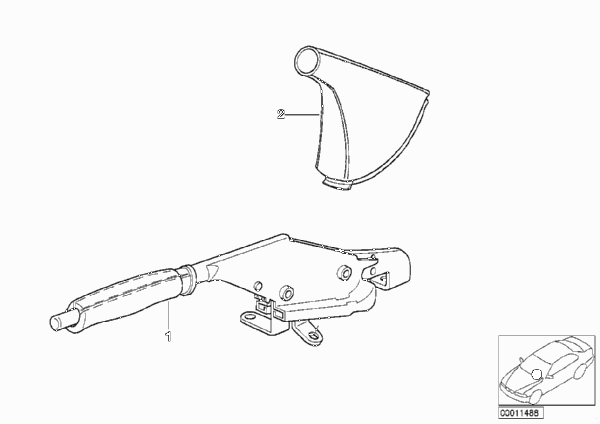Индивид.рычаг стояночного тормоза/чехол для BMW E39 535i M62 (схема запчастей)