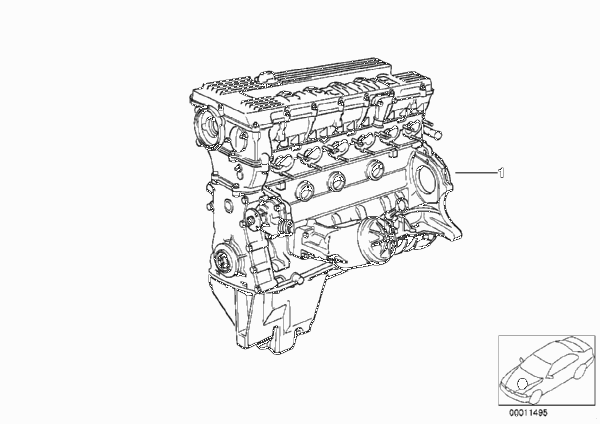 Силовой агрегат для BMW E34 M5 S38 (схема запчастей)