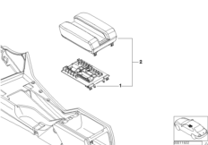Индивид.средний подлокотник с телефоном для BMW E39 530i M54 (схема запасных частей)