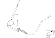 Детали антенны на крыше для BMW Z3 Z3 3.0i M54 (схема запасных частей)