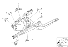 Кронштейн передка П для BMW E39 528i M52 (схема запасных частей)
