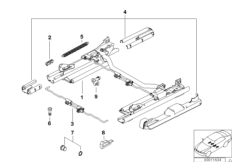 Сиденье Пд направляющая сиденья для BMW E39 M5 S62 (схема запасных частей)