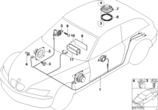 Детали стереосистемы для BMW Z3 Z3 M3.2 S50 (схема запасных частей)