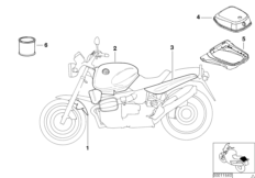 Окрашенные детали 716 nacht-schwarz для BMW R28 R 850 R 02 (0428) 0 (схема запасных частей)