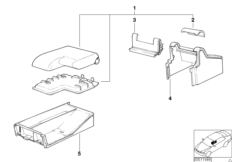 Индивидуальный подлокотник кожа Nappa Пд для BMW E36 316i M43 (схема запасных частей)