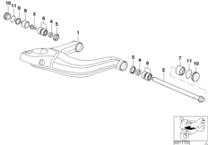 Продольный рычаг подвески для BMW 59C1 R 1200 C 97 (0424,0434) 0 (схема запасных частей)