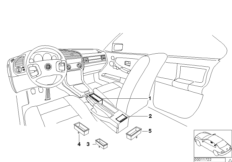 Индивид.отделка деревом пепельницы/ ниш для BMW E36 325i M50 (схема запасных частей)