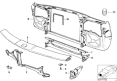 облицовка передка для BMW E23 728iS M30 (схема запасных частей)