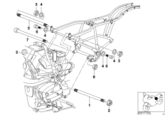 Подвеска двигателя для MOTO 59C1 R 850 C 99 (0421) 0 (схема запасных частей)