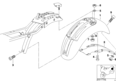 Брызговик Зд для BMW 59C1 R 1200 C 97 (0424,0434) 0 (схема запасных частей)