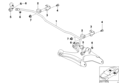 стабилизатор задний для BMW E38 725tds M51 (схема запасных частей)