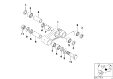 Направляющие детали подвески задн.колеса для BMW E169 F 650 ST 97 (0163,0168) 0 (схема запасных частей)