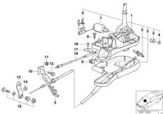 Механизм ПП с Interlock АКПП для BMW E39 528i M52 (схема запасных частей)