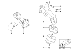 Подвеска двигателя для BMW E36 328i M52 (схема запасных частей)