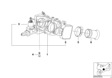 Узел дросс.заслонки/регулятор/датчик для BMW 59C1 R 850 C 99 (0421) 0 (схема запасных частей)