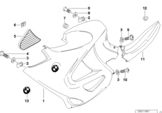 Облицовка боковины для BMW 89V3 K 1200 RS 97 (0544,0554) 0 (схема запасных частей)