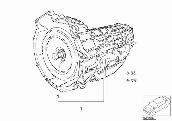 автоматическая коробка передач для BMW E23 745i M30 (схема запчастей)