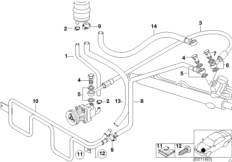 Маслопроводы гидроусилителя рул.управл. для BMW E36 323ti M52 (схема запасных частей)