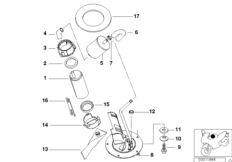 Топливный насос/топливный фильтр для BMW 89V3 K 1200 RS 97 (0544,0554) 0 (схема запасных частей)