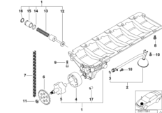 Смазочная система/маслян.насос с прив. для BMW E46 320Ci M52 (схема запасных частей)