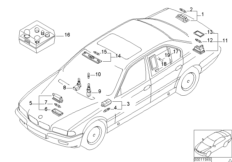 Различные огни для BMW E38 L7 M73N (схема запасных частей)