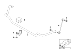 Стабилизатор Пд для BMW E46 318i N46 (схема запасных частей)
