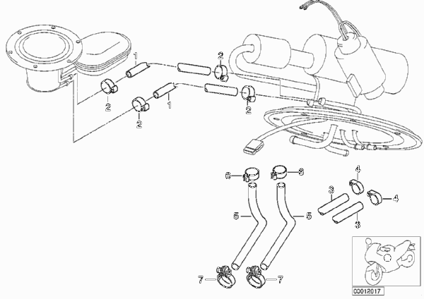 Вентиляция топливной системы/допол.элем. для BMW 59C1 R 1200 C 03 (0329,0379) 0 (схема запчастей)