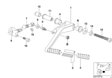 Наружные детали механизма ПП/рычаг ПП для BMW 59C3 R 1200 C Indep. 00 (0405,0433) 0 (схема запасных частей)