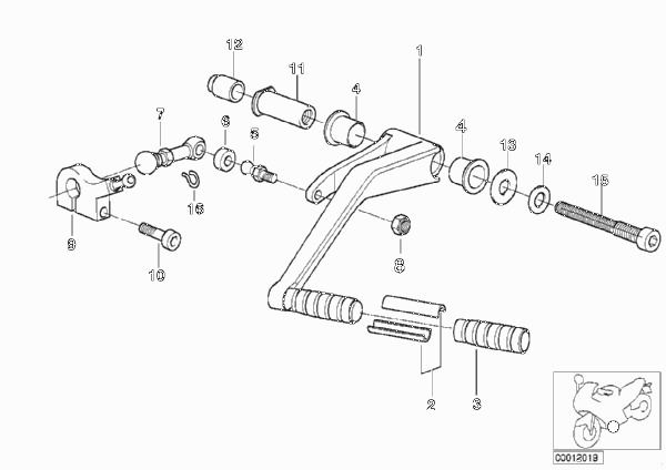 Наружные детали механизма ПП/рычаг ПП для BMW 59C1 R 850 C 99 (0421) 0 (схема запчастей)