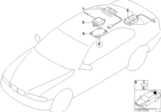 Магнитный зонд/антенна GPS для BMW E39 M5 S62 (схема запасных частей)