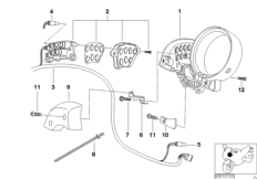 Панель приборов/дополнительные элементы для BMW 59C1 R 1200 C 03 (0329,0379) 0 (схема запасных частей)