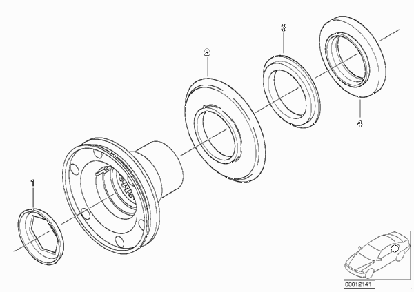 Подшипники фланца, ст.привода/упл.кольцо для BMW Z3 Z3 2.8 M52 (схема запчастей)