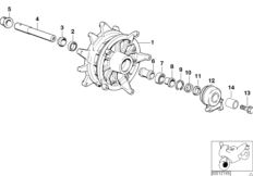 Ступица колеса Пд дополнит.элементы для BMW 59C1 R 1200 C 03 (0329,0379) 0 (схема запасных частей)