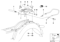 Деталь заднего кронштейна для MOTO 59C1 R 850 C 99 (0421) 0 (схема запасных частей)