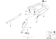 Комплект деталей багажника на крыше для BMW 89V3 K 1200 RS 97 (0544,0554) 0 (схема запасных частей)