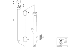 Вертикальная полая стойка для BMW 59C3 R 1200 C Indep. 00 (0405,0433) 0 (схема запасных частей)