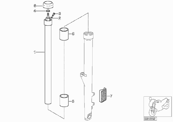 Вертикальная полая стойка для MOTO 59C1 R 1200 C 97 (0424,0434) 0 (схема запчастей)