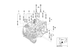 Резьбовое соединение картера двигателя Л для BMW 259T R 1100 RT 96 (0413,0418) 0 (схема запасных частей)