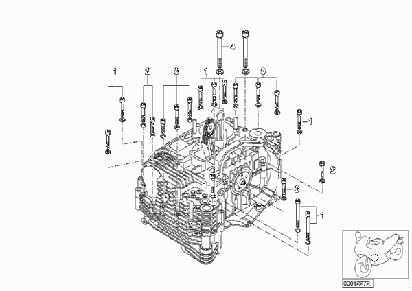 Резьбовое соединение картера двигателя Л для BMW K30 R 1200 CL (0442,0496) 0 (схема запчастей)