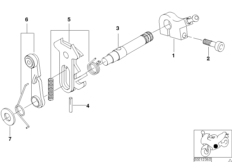Детали механизма ПП 5-ступ. КПП для BMW 59C3 R 1200 C Indep. 00 (0405,0433) 0 (схема запасных частей)
