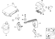 ЭБУ/ датчики системы DSC/ подкач.насос для BMW E38 740i M62 (схема запасных частей)