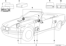 Аудиосистема с CD-чейнджером для BMW E36 320i M50 (схема запасных частей)