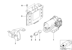 Гидроагрегат ASC/ЭБУ/кронштейн для BMW E36 323ti M52 (схема запасных частей)