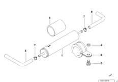 Топливопроводы/топливный фильтр для BMW E39 523i M52 (схема запасных частей)