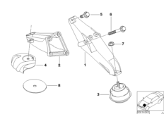 Подвеска двигателя для BMW E46 316i 1.6 M43 (схема запасных частей)