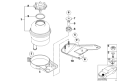 Масляный резервуар/детали для BMW E46 316i 1.6 M43 (схема запасных частей)
